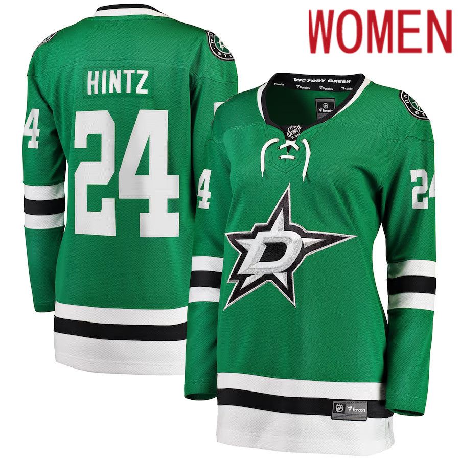 Women Dallas Stars 24 Roope Hintz Fanatics Branded Kelly Green Home Breakaway Player NHL Jersey